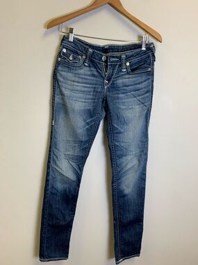 True Religion Women's Skinny Jeans in Medium Wash Blue